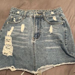 Blue mini jean skirt